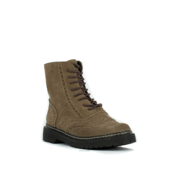 Botin cafe combat de mujer 100% cuero 06 - Imagen 5