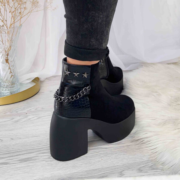 Botines negros taco y plataforma 772 - Imagen 3