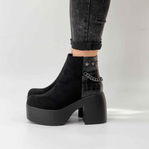 Botines negros taco y plataforma 772