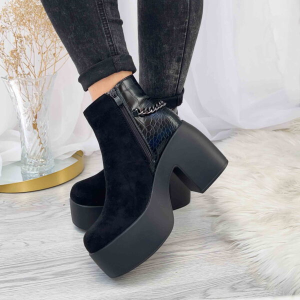 Botines negros taco y plataforma 772 - Imagen 4