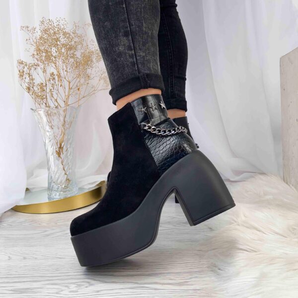 Botines negros taco y plataforma 772