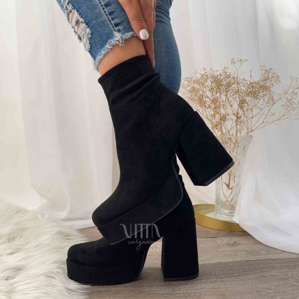 Botines negros tipo gamuza 2327 - Imagen 3