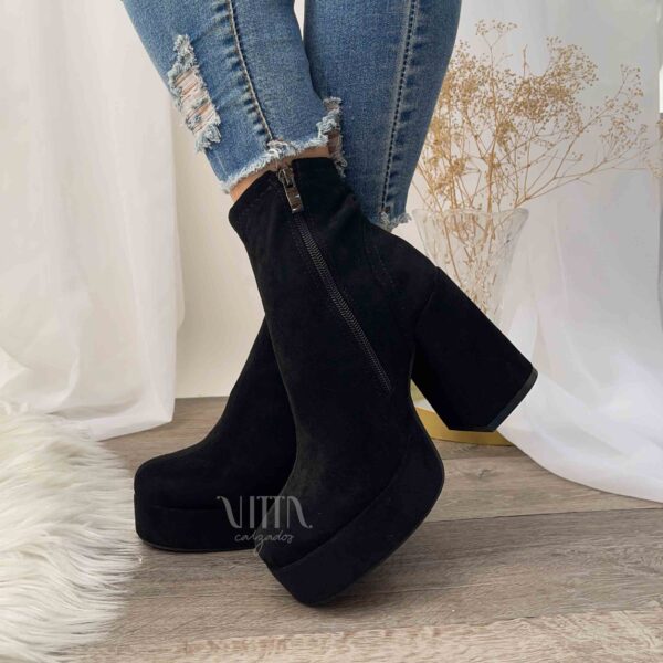Botines negros tipo gamuza 2327 - Imagen 5