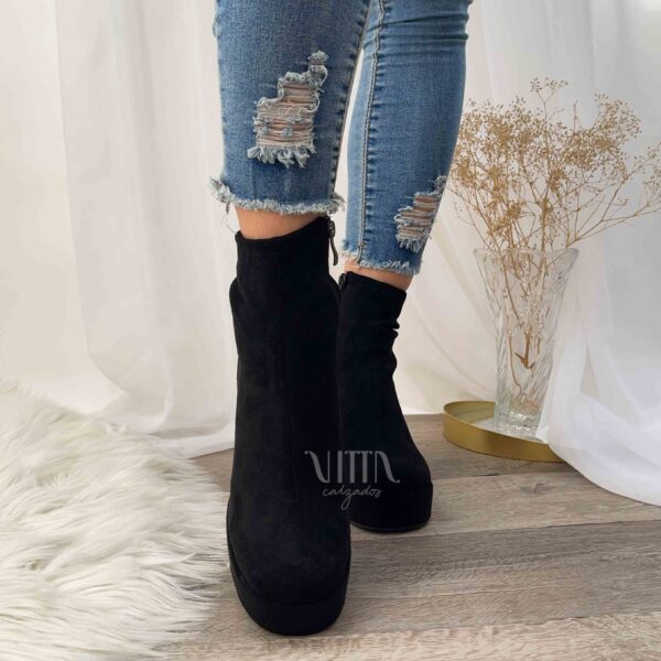 Botines negros tipo gamuza 2327 - Imagen 4