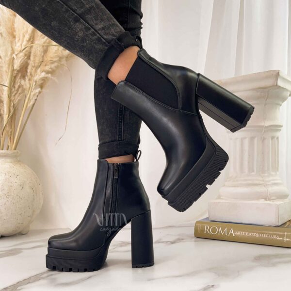 Botines negros taco y plataforma 530 - Imagen 4
