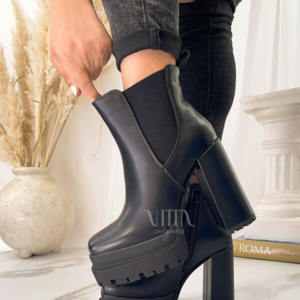 Botines negros taco y plataforma 530 - Imagen 3