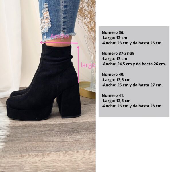 Botines negros tipo gamuza 2327 - Imagen 6