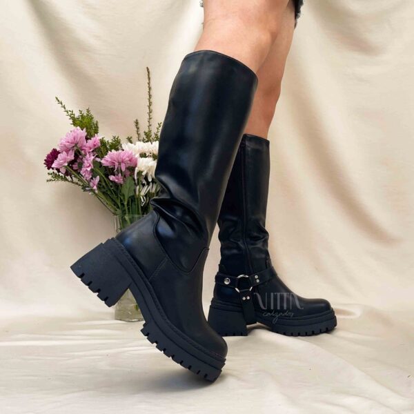 Botas negras plataforma y hebilla 2 en 1 - Imagen 4