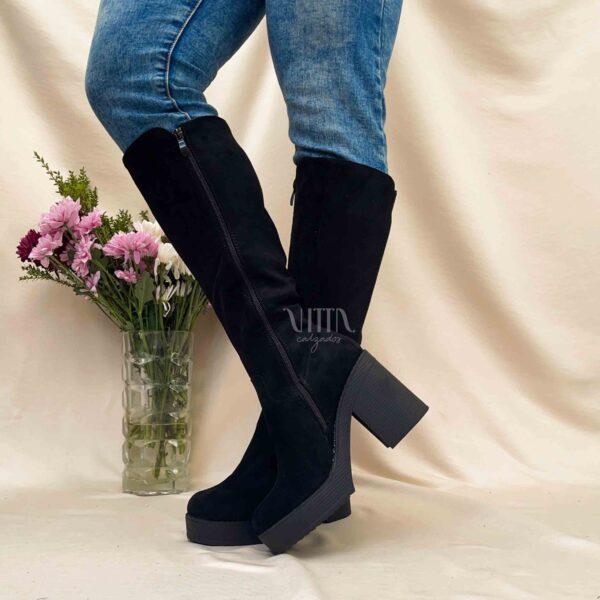 Botas negras de mujer tipo gamuza 2225 - Imagen 4