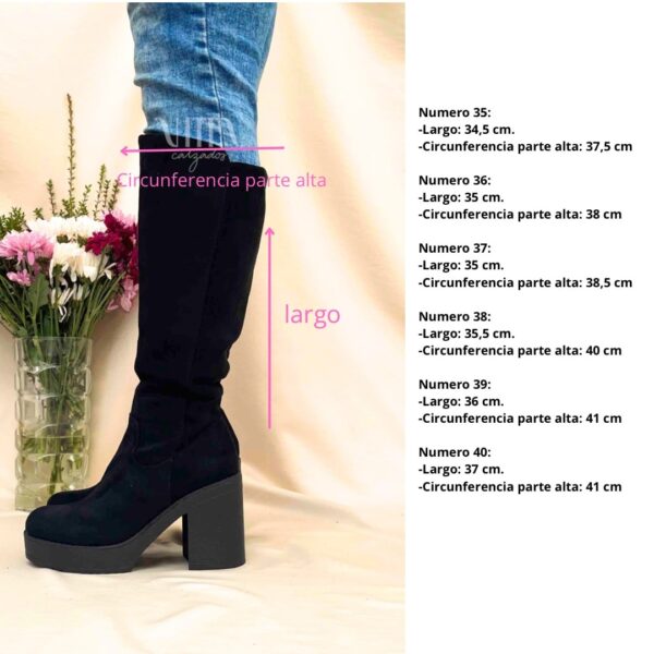 Botas negras de mujer tipo gamuza 2225 - Imagen 5