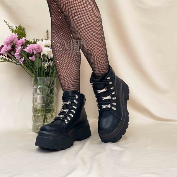 Botines combat negros y livianos de mujer 2612 - Imagen 3
