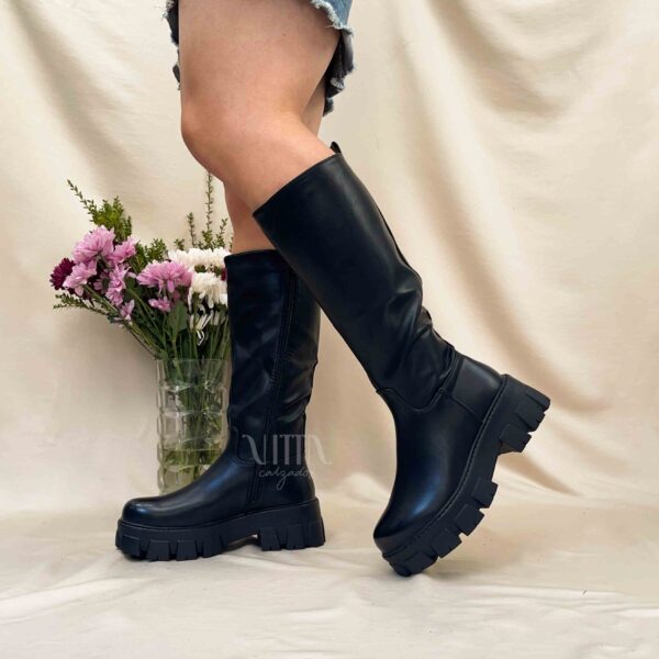 Botas largas combat negras de mujer 06