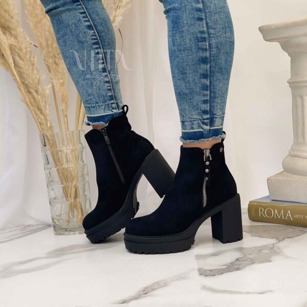 Botines negros con taco y plataforma 37 - Imagen 4