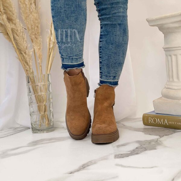 Botines camel taco medio 2531 - Imagen 6