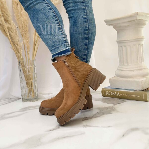 Botines camel taco medio 2531 - Imagen 4