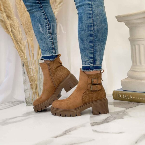 Botines camel taco medio 2531 - Imagen 3