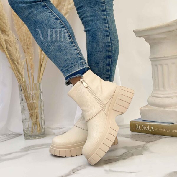 Botines beige de mujer plataforma 519 - Imagen 3