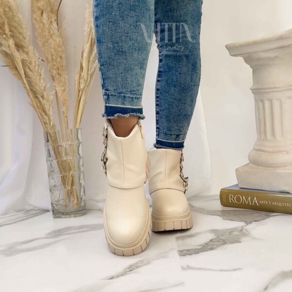 Botines beige de mujer plataforma 519 - Imagen 5