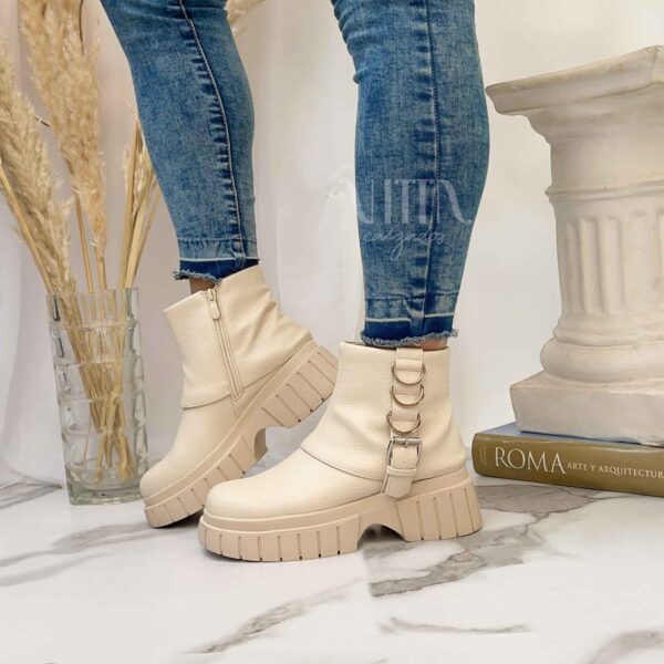 Botines beige de mujer plataforma 519