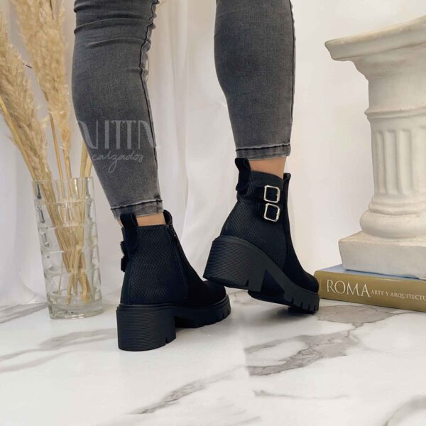 Botines negros taco medio 2531 - Imagen 3