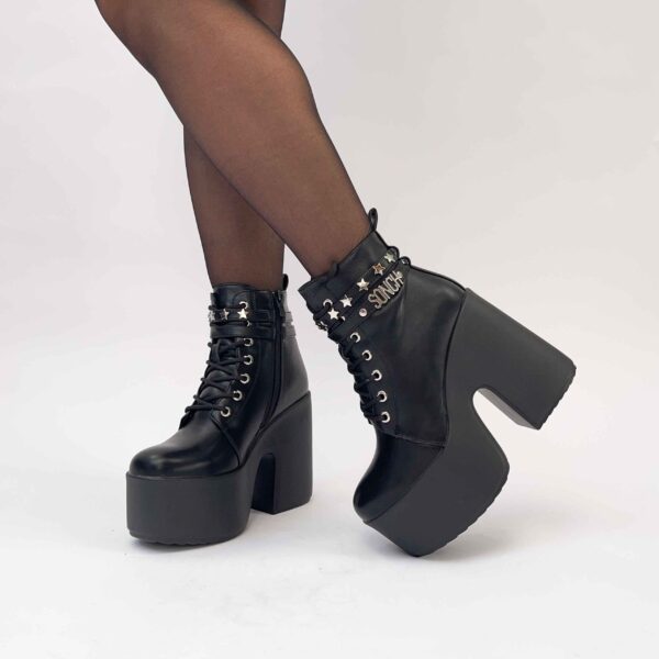 Botines negros cómodos y livianos taco alto 03