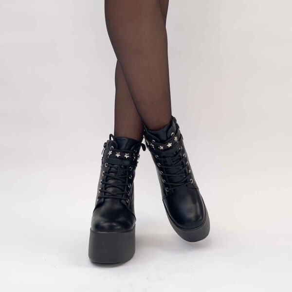 Botines negros cómodos y livianos taco alto 03 - Imagen 4