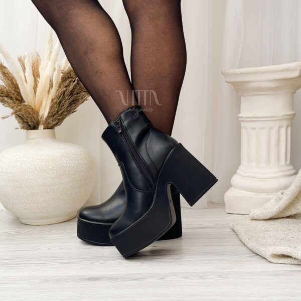Botines negros de mujer con plataforma 610 - Imagen 3