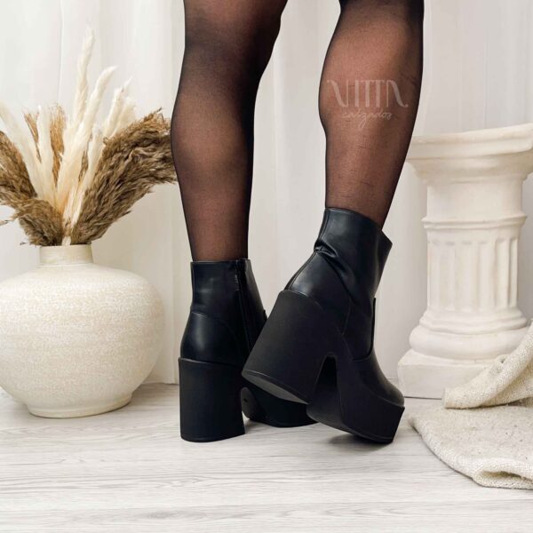 Botines negros de mujer con plataforma 610 - Imagen 4