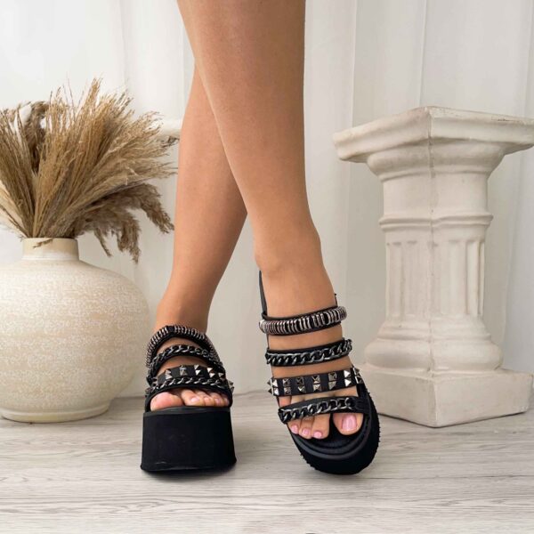Sandalias plataforma liviana negra 11 - Imagen 5