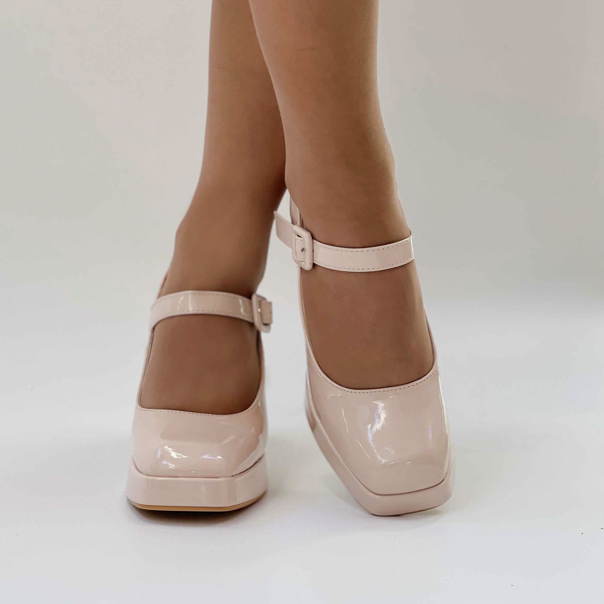 Zapatos Mary jane beige 98 - Imagen 3