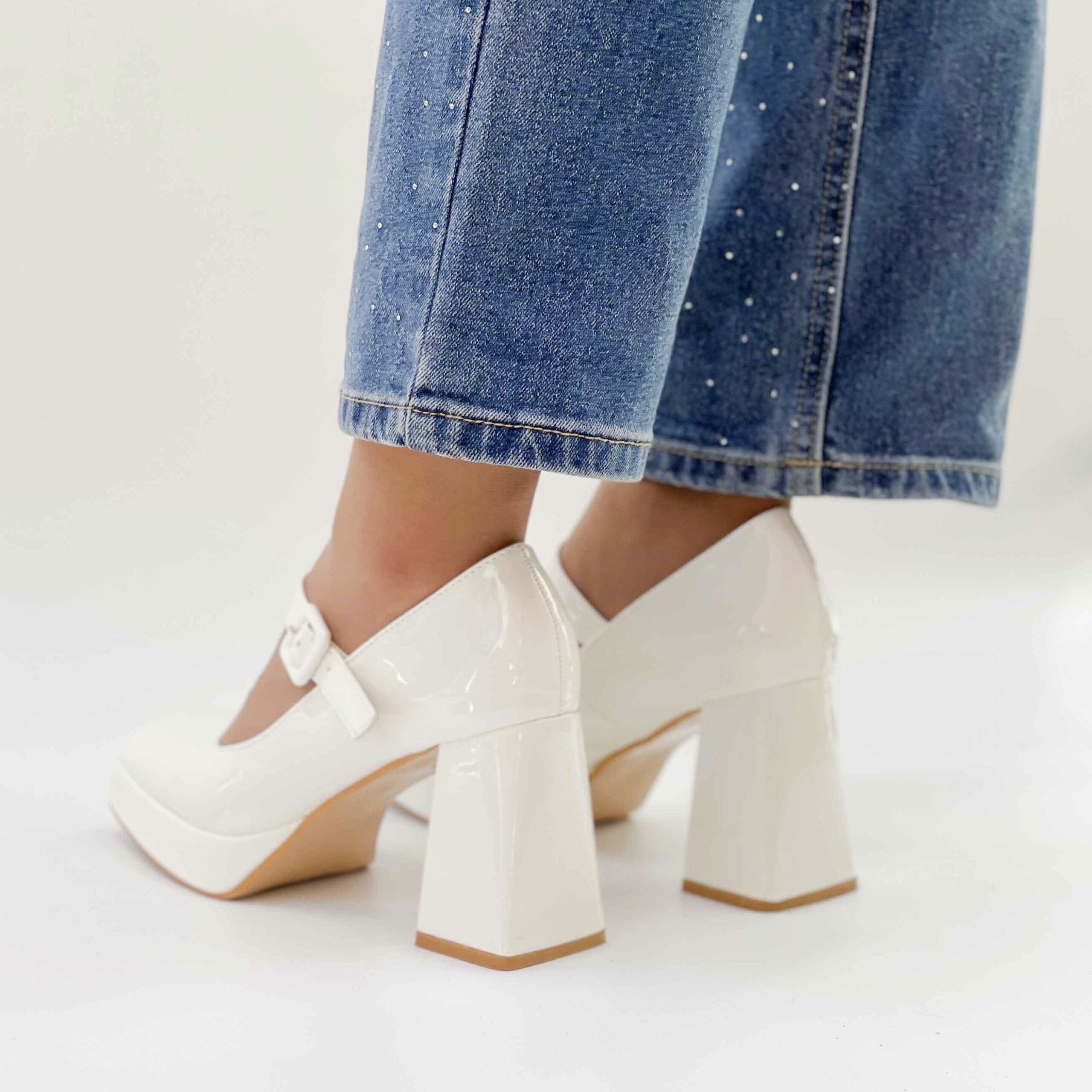 Zapatos Mary jane blancos 98 - Imagen 4