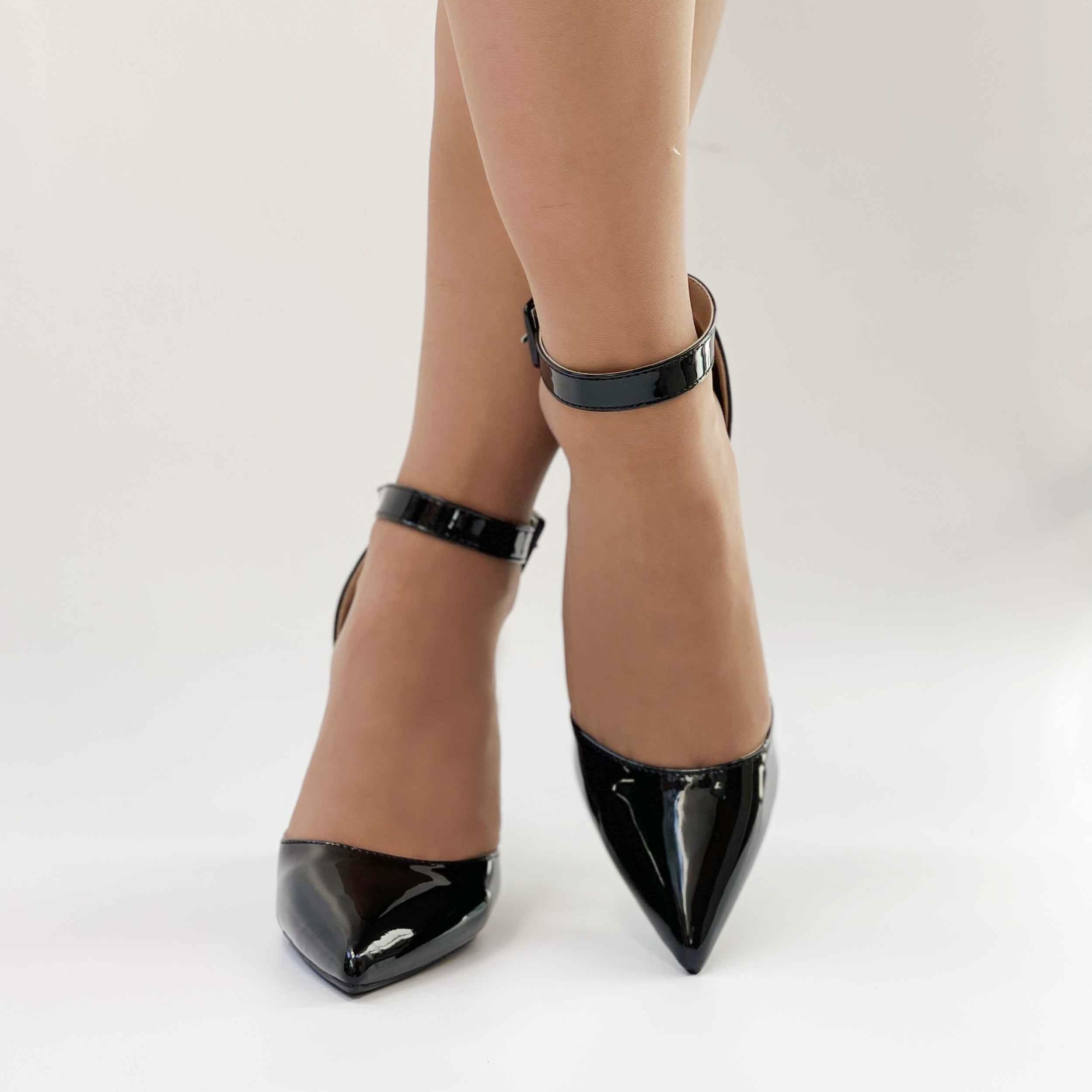 Zapatos alto cuadrado negro charol 670 - Imagen 3