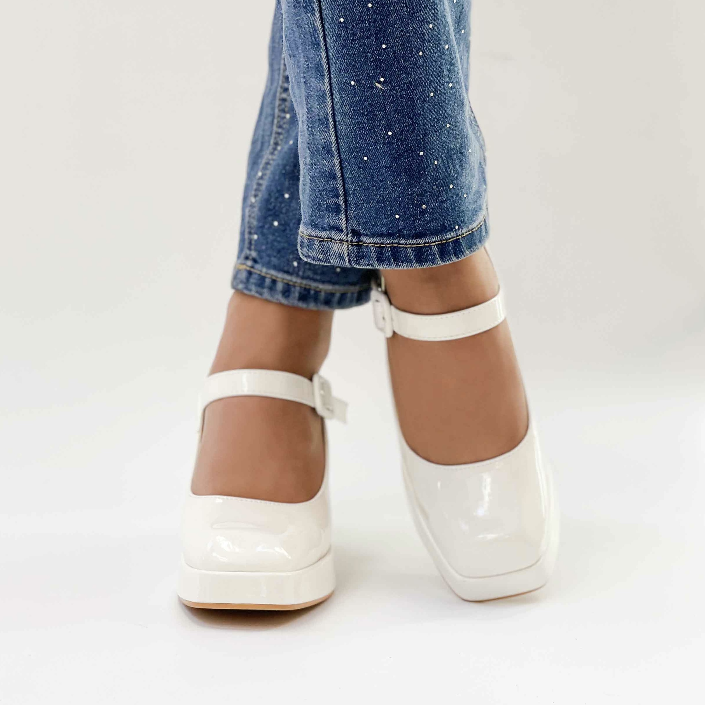 Zapatos Mary jane blancos 98 - Imagen 3