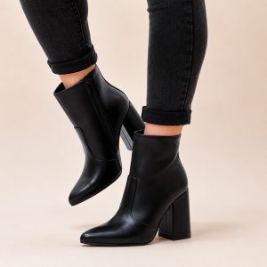 Botines negros taco alto 112