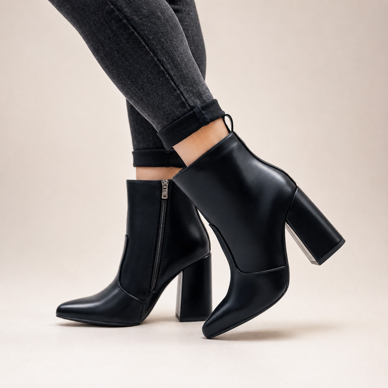 Botines negros taco alto 112 - Imagen 3