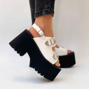 Sandalias plataforma liviana blanca f26