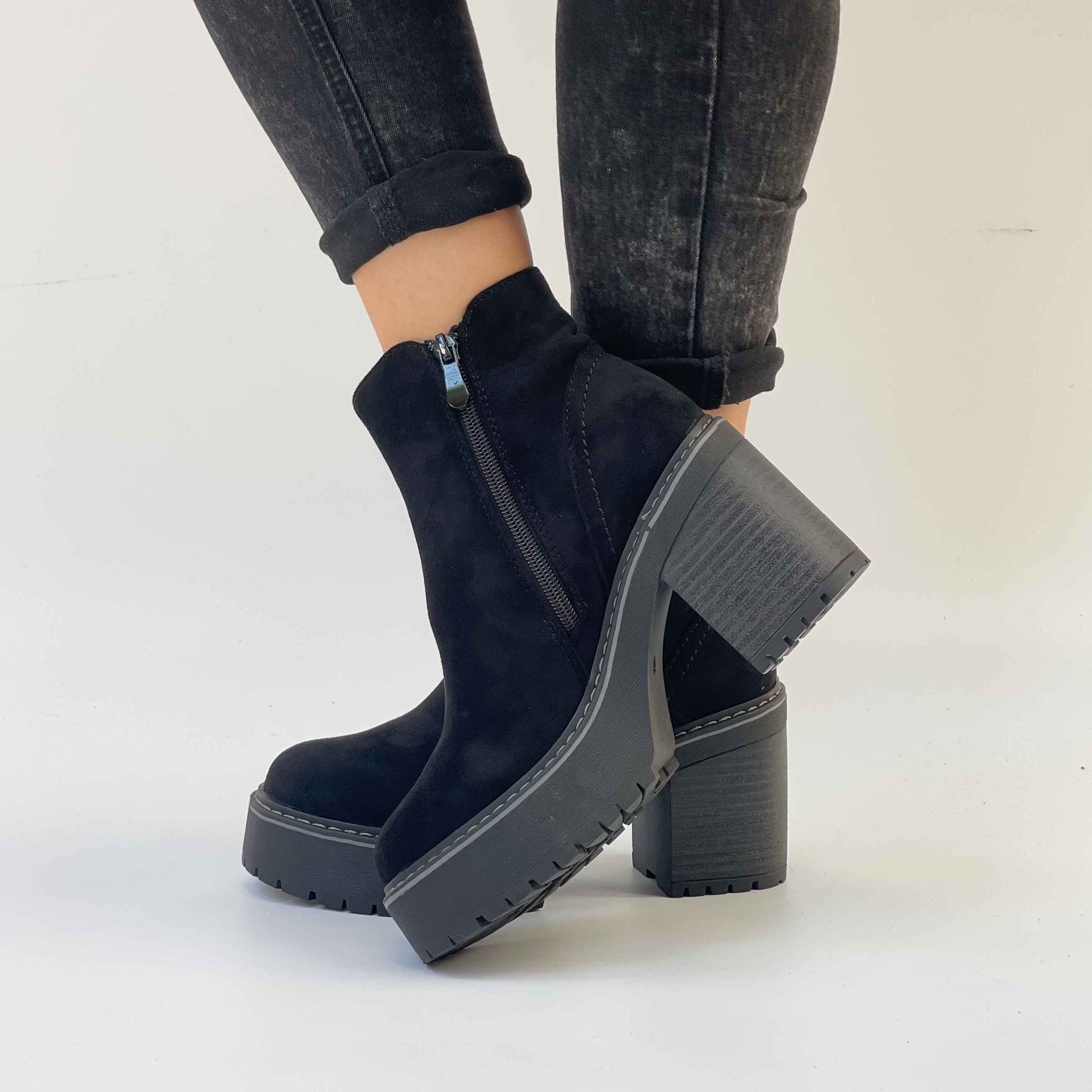 Botines negros taco y plataforma 2367 - Imagen 4