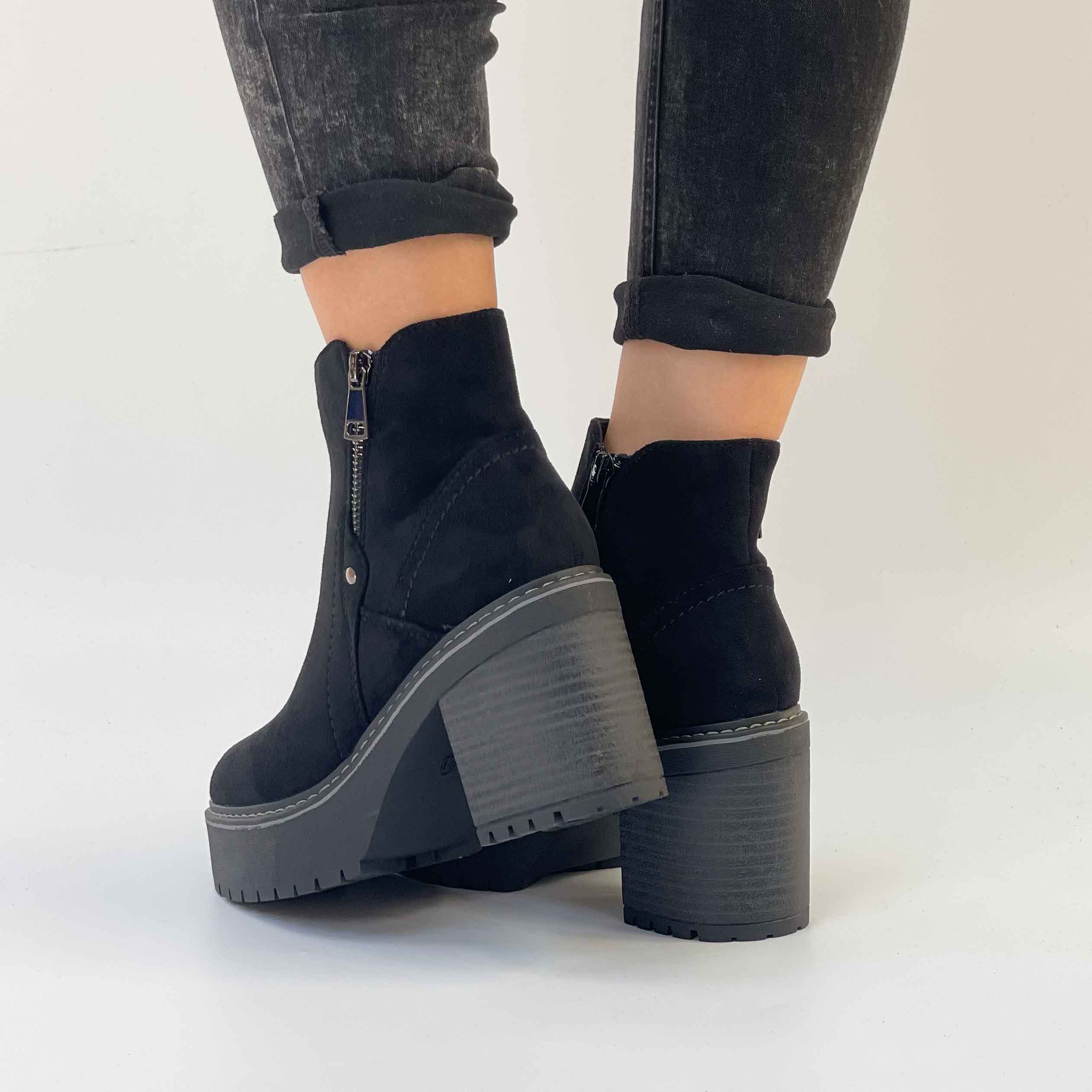 Botines negros taco y plataforma 2367 - Imagen 3