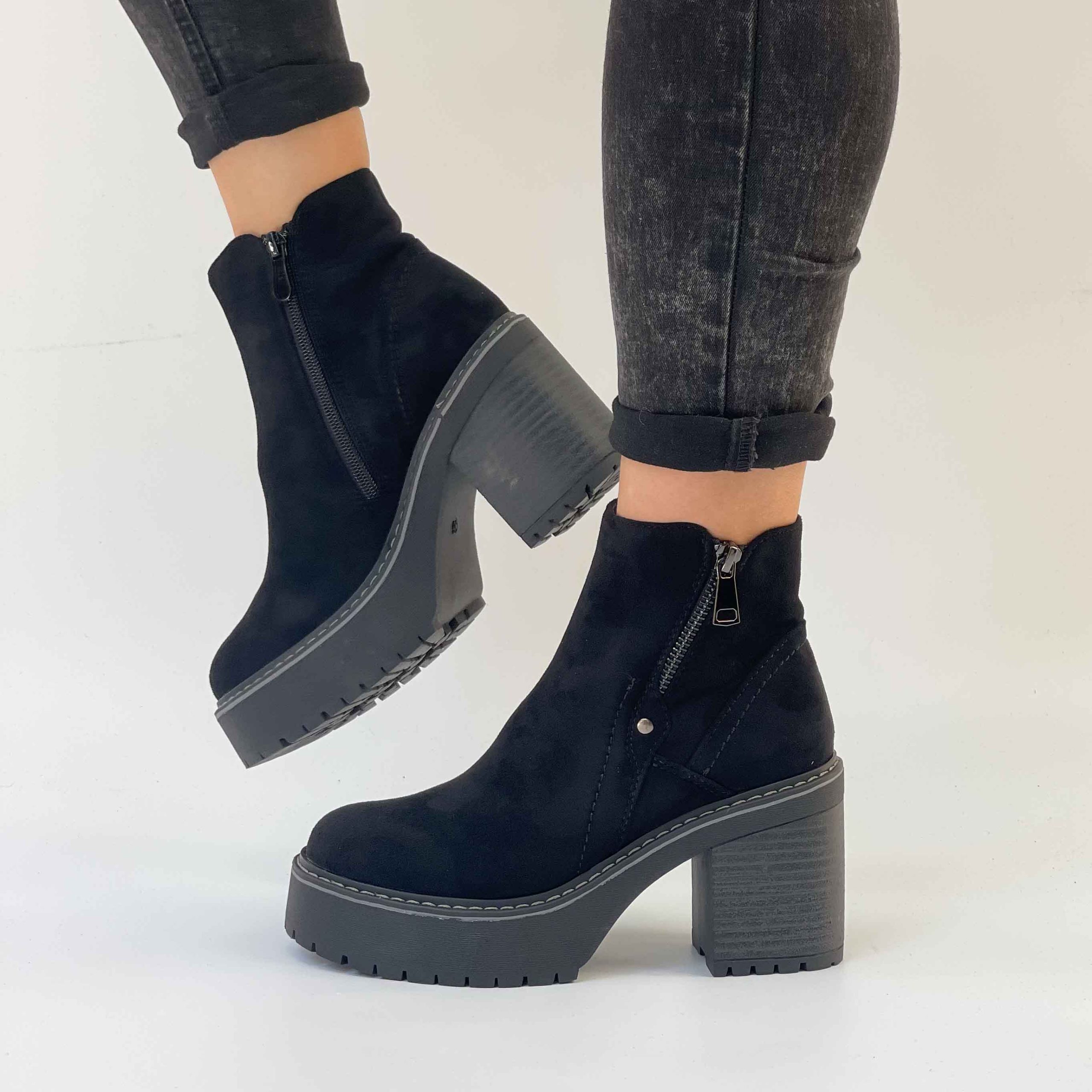 Botines negros taco y plataforma 2367 - Imagen 5