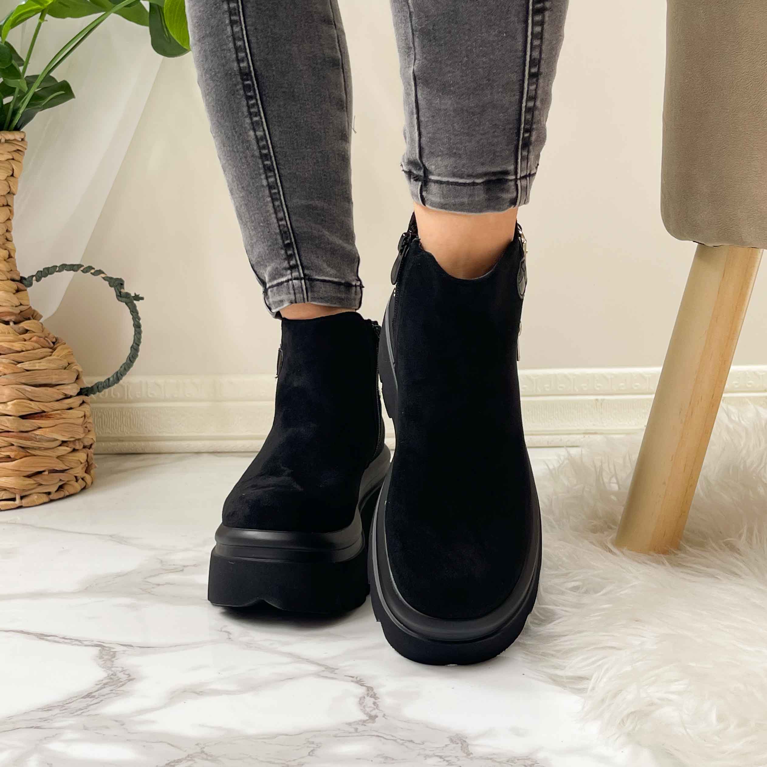 Botines negros plataforma gruesa 2524 - Imagen 5