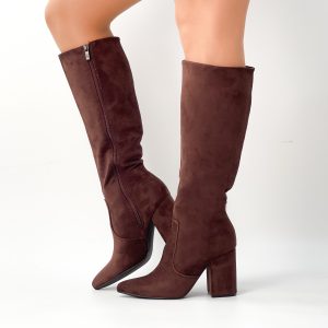 Botas café taco grueso g55