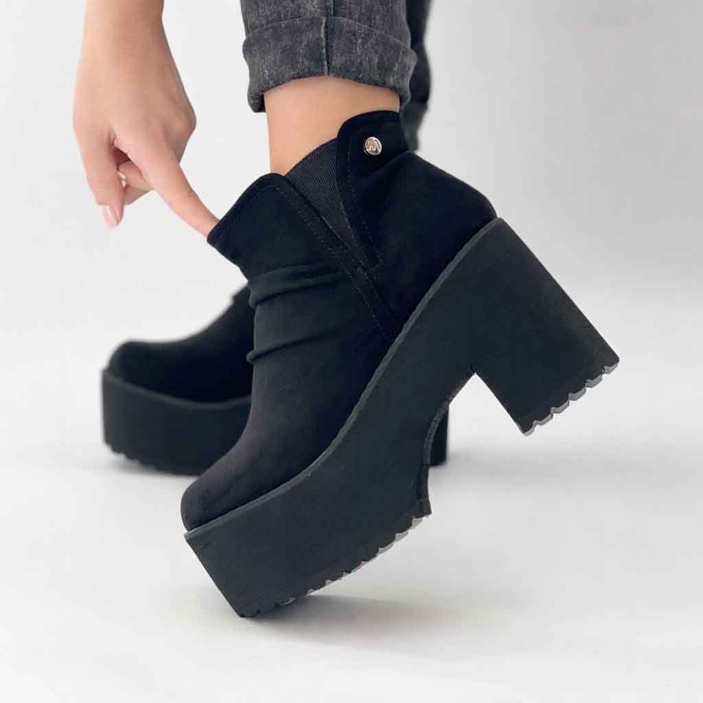 Botines negros plataforma liviana h38 - Imagen 3