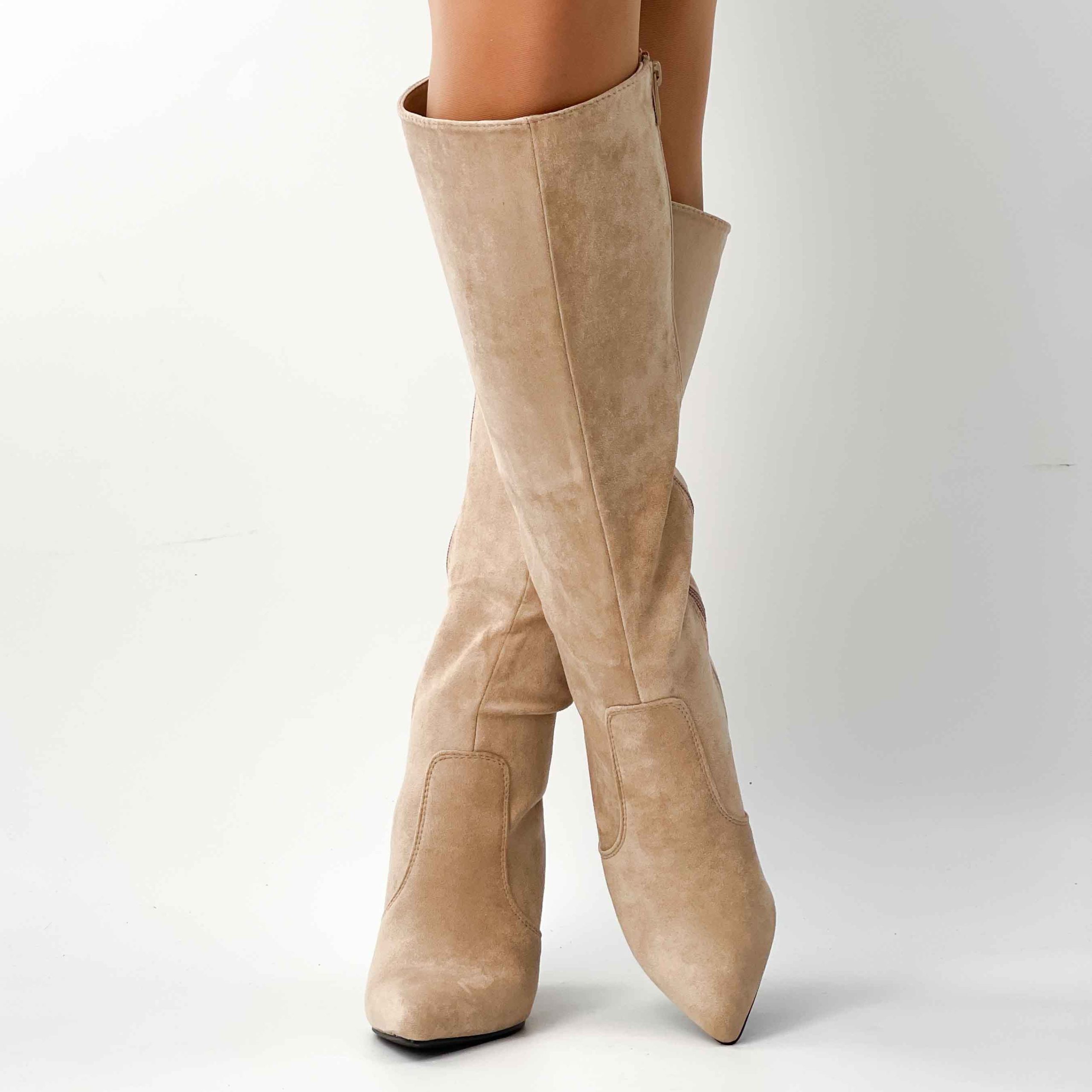 Botas beige taco grueso g55 - Imagen 5