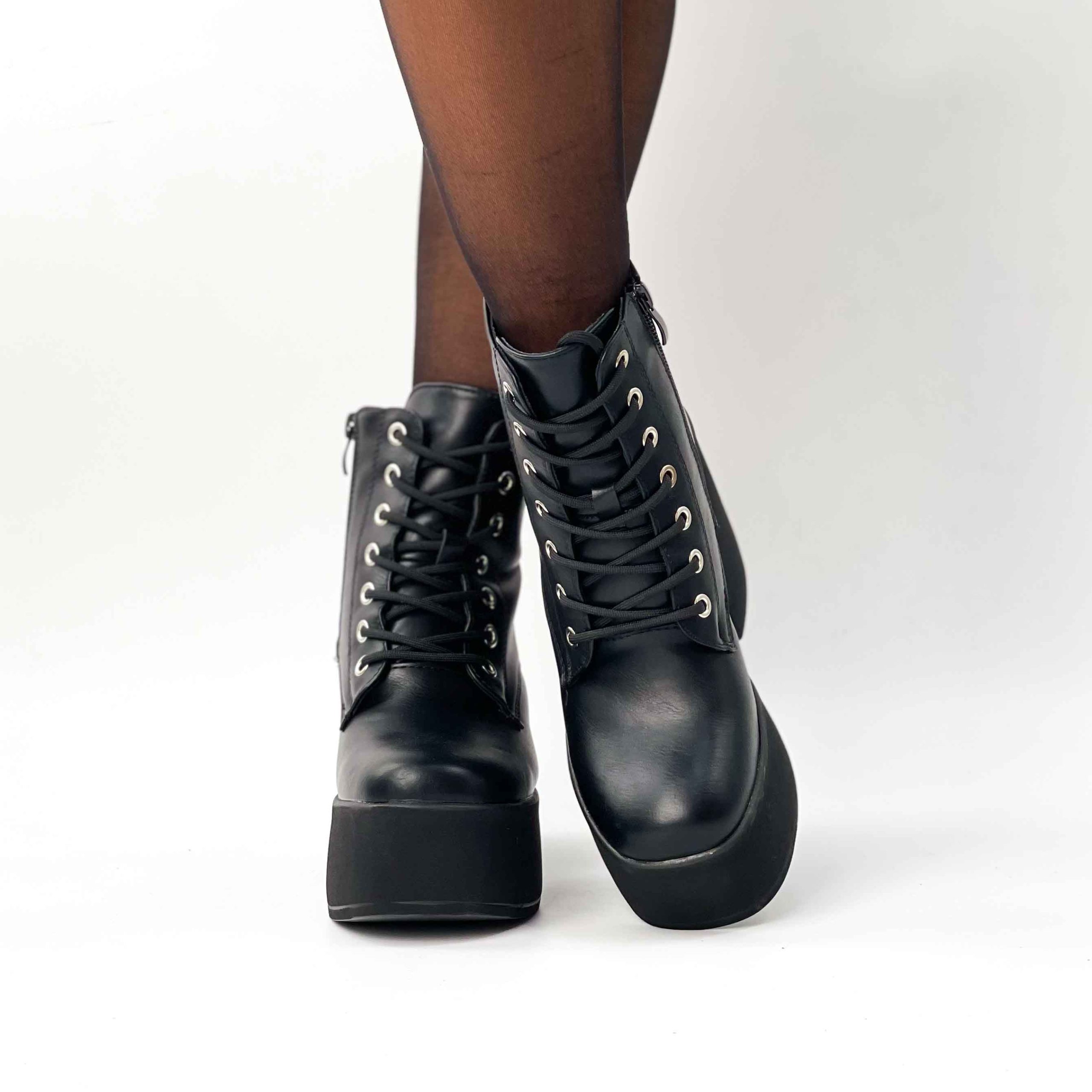 Botines negros taco alto y plataforma z23 - Imagen 5