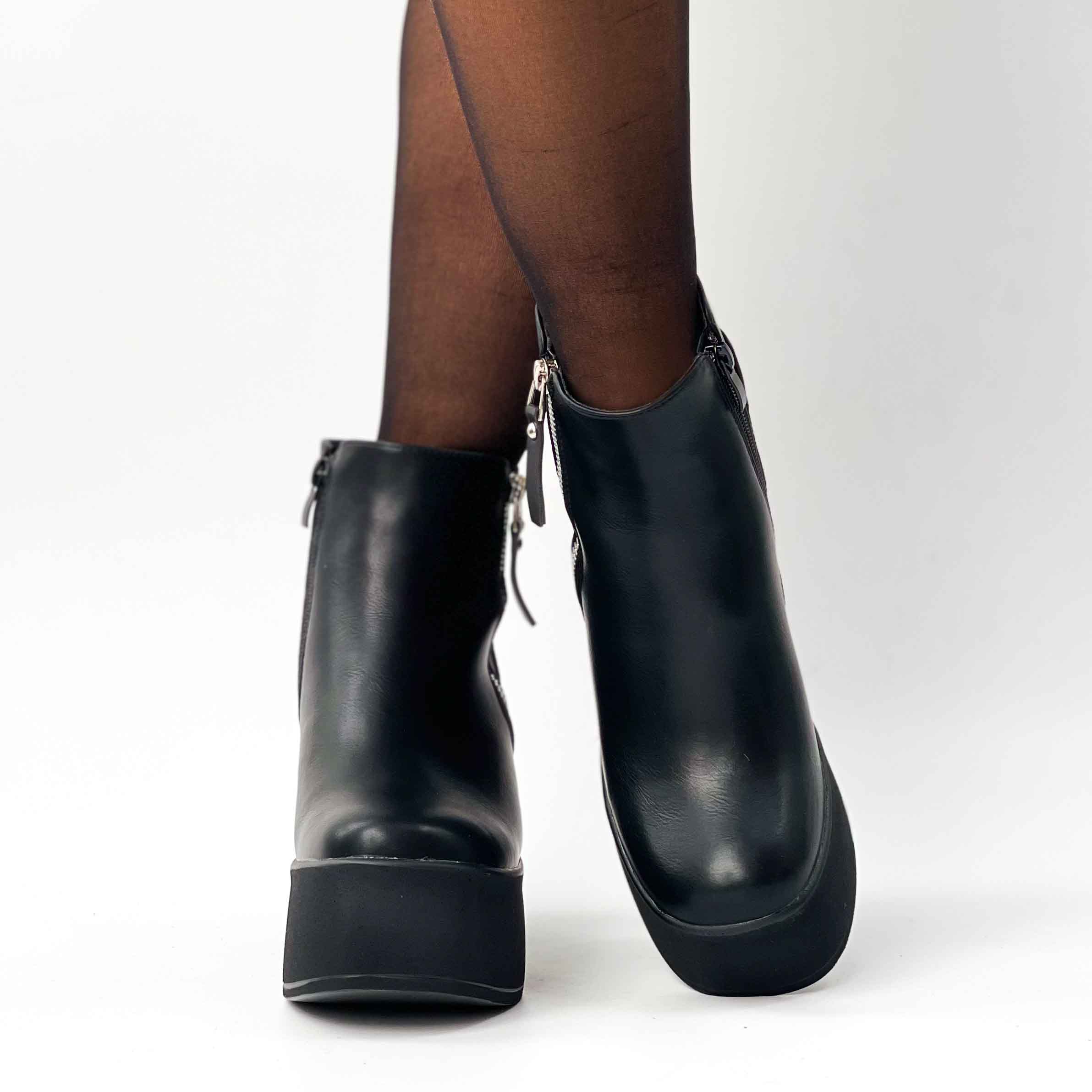 Botines negros taco alto y plataforma z28 - Imagen 4