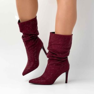 Botines rojos taco aguja 020