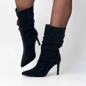 Botines negros taco aguja 020