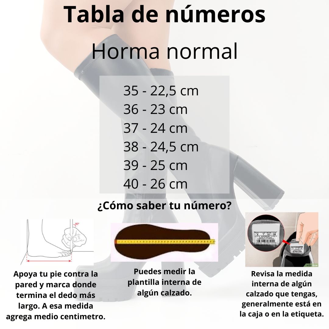 Botas negras elasticadas taco alto 028 - Imagen 2