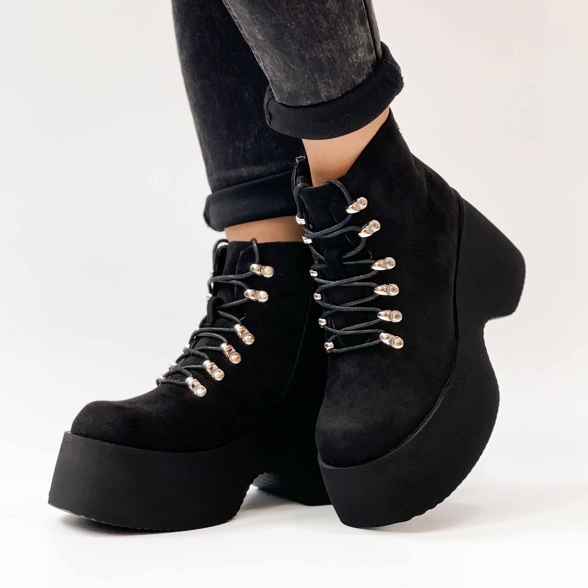 Botines negros plataforma alta y liviana z70 - Imagen 4