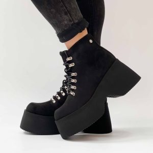 Botines negros plataforma alta y liviana z70